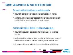 Safety Documents you may be able to Issue